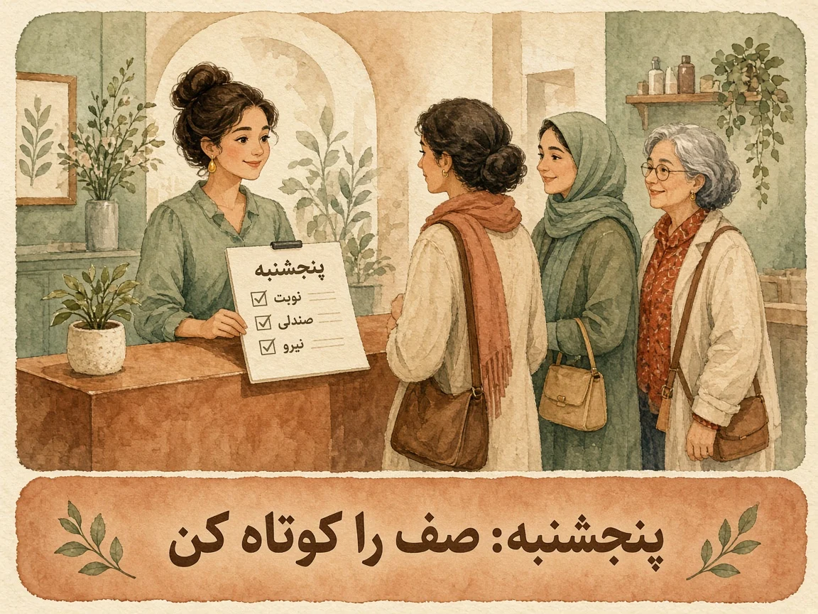 صف پنجشنبه با نرم افزار مدیریت آرایشگاه زنانه